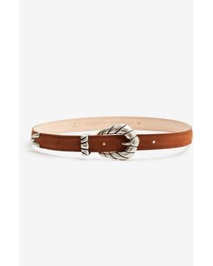 IRO CEINTURE BABY SUEDE À BOUCLE SCULPTÉE - Marron