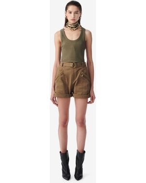 IRO DÉBARDEUR CROP CÔTELÉ - Neutre