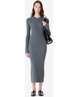 IRO ROBE LONGUE EN CACHEMIRE - Bleu