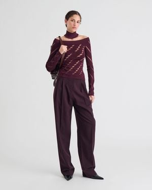 IRO Openwork Sweater With Bared Shoulders - Purple