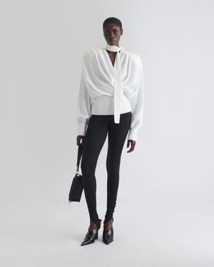 IRO Draped Blouse With A Tied Collar - White
