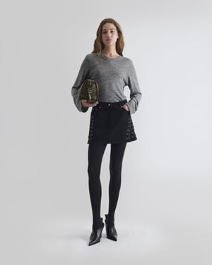 IRO JUPE EN DENIM À LAÇAGE - Multicolore