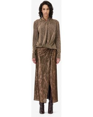 IRO TOP DRAPÉ À STRASS - Neutre