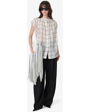 IRO Sleeveless Checked Shirt - White