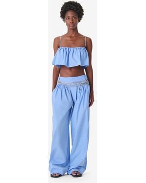 IRO PANTALON LARGE - Bleu