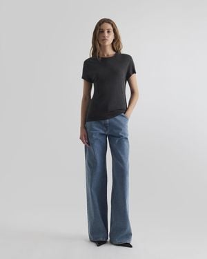 IRO Round-neck Linen T-shirt - Black