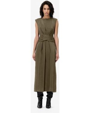 IRO Long Pleated Dress - Green