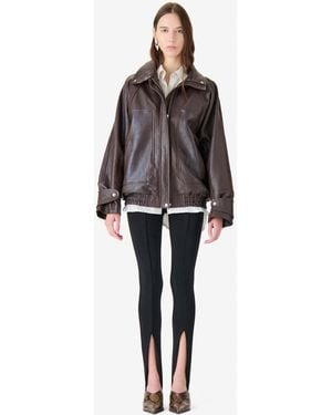 IRO BLOUSON OVERSIZE EN CUIR - Multicolore
