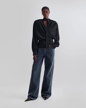 IRO Draped Blouse With A Tied Collar - Black