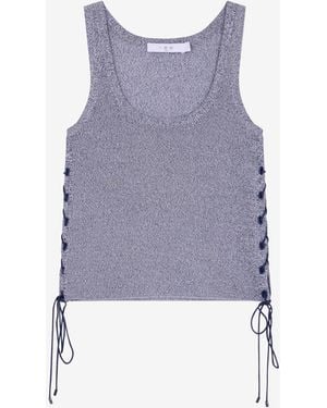 IRO Lace-up Knit Top - Purple