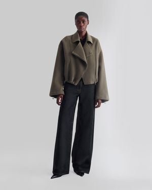 IRO BLOUSON DOUBLE-FACE ASYMÉTRIQUE - Vert