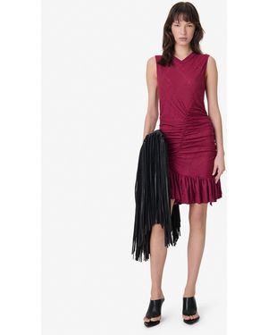 IRO ROBE COURTE TEXTURÉE - Rouge