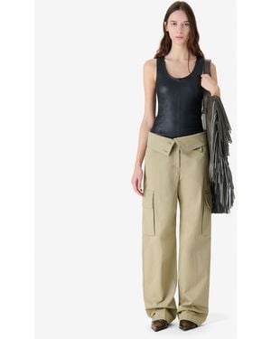 IRO Straight-leg Pants With Flap Belt - Metallic