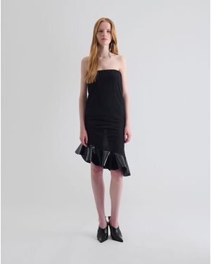 IRO Leather Ruffled Tube Dress - White