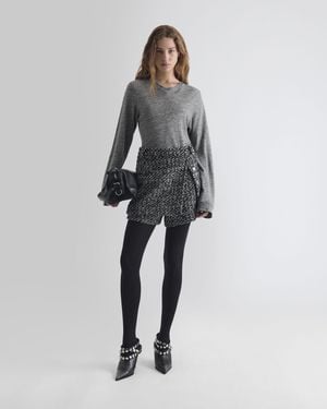 IRO JUPE-SHORT PORTEFEUILLE EN TWEED - Gris