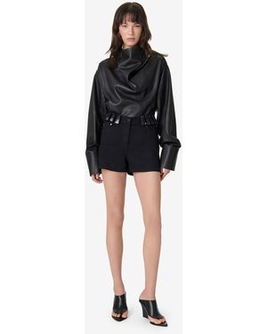 IRO Leather Belt-loop Shorts - Black