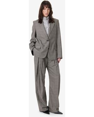 IRO Checked Suit Jacket - Gray
