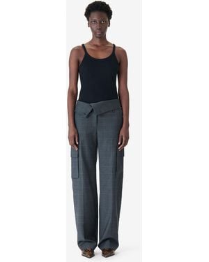 IRO Checked Cargo Pants - Blue