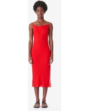 IRO Silk Midi Dress - Red