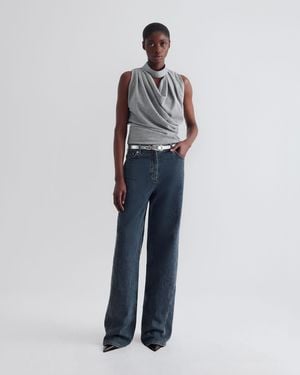 IRO Iridescent Draped Top - Blue