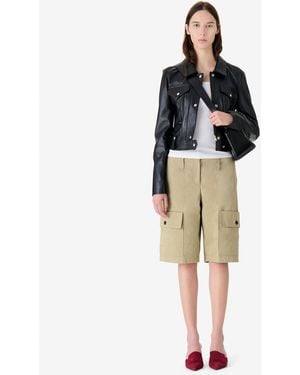 IRO Short Dual-material Leather Jacket - Black