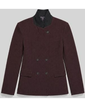 IRO VESTE AJUSTÉE À COL OFFICIER - Rouge