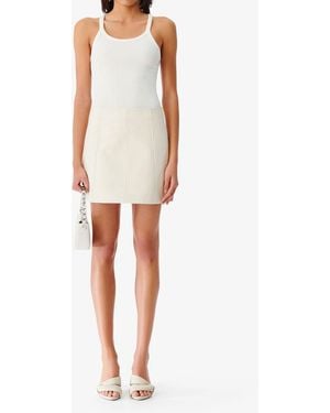 IRO MINI-JUPE EN CUIR - Blanc