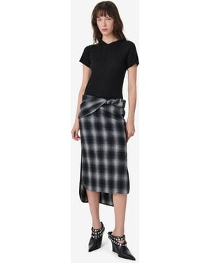 IRO Checked Midi Skirt - Black