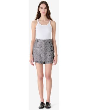 IRO Iridescent Tweed Skirt-shorts - White
