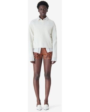 IRO Short Openwork Leather Shorts - White