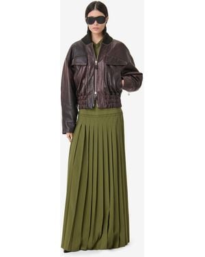 IRO Leather Bomber Jacket - Green