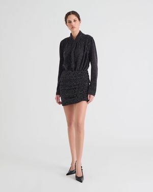 IRO Draped Skirt With Rhinestones - Black