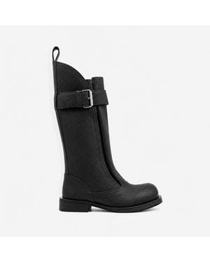 IRO BOTTES BIKER EN CUIR - Noir