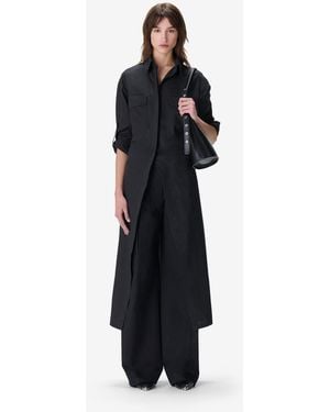 IRO ROBE LONGUE EN POPELINE - Noir