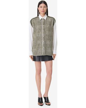 IRO CHEMISE TWEED BI-MATIÈRE - Gris