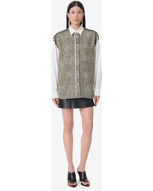 IRO CHEMISE TWEED BI-MATIÈRE - Gris