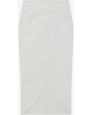 IRO Faded Denim Midi Skirt - White