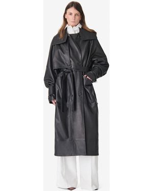 IRO Long Leather Trench Coat - Blue