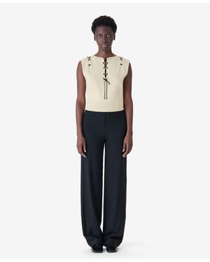 IRO Sleeveless Lace-up Top - White