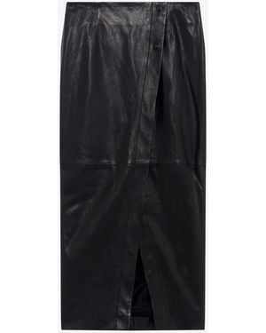 IRO Leather Wrap Skirt - Black