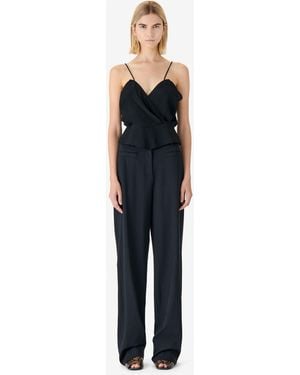 IRO Draped Top With Straps - Blue