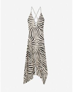 IRO Long Print Dress - Metallic