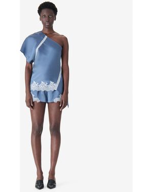 IRO Asymmetrical Satin Top - Blue