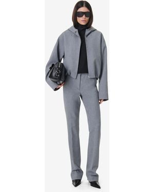 IRO Hooded Cropped Jacket - Gray