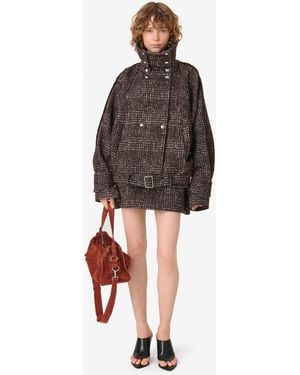 IRO Tweed Cropped Trench - Brown