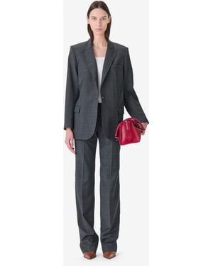 IRO Straight Checked Pants - White