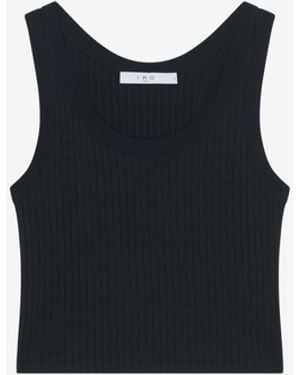 IRO Emma Cropped Ribbed Tank Top - Black