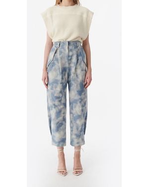 IRO PANTALON TAILLE HAUTE - Bleu