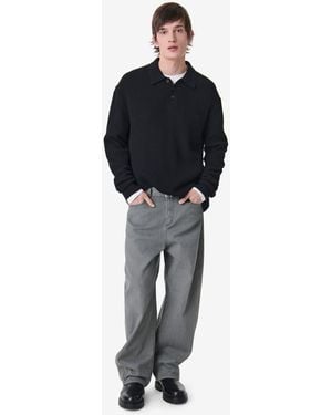 IRO Ribbed Knit Polo - Black