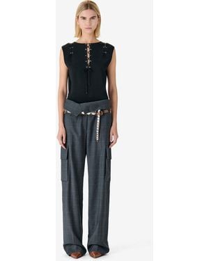 IRO Sleeveless Lace-up Top - Blue